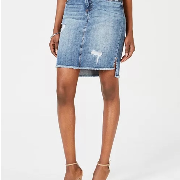 Kut From The Cloth Connie High Low Hem Denim Skirt - Color Blue Size 2 - Picture 2 of 11